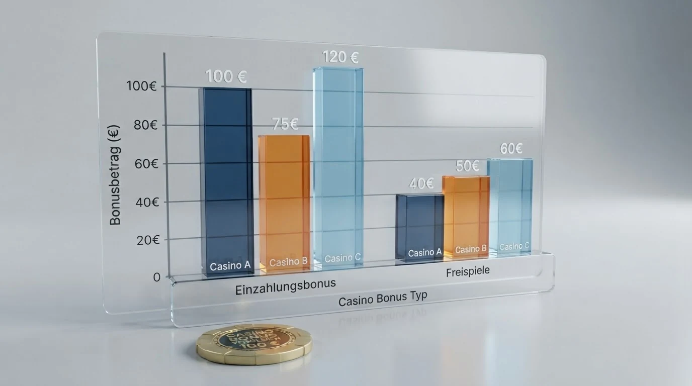 Eine Tabelle mit den zehn geprüften Online-Casinos, ihren Lizenzstatus und den verfügbaren Willkommensboni — die Spalte „Startguthaben ohne Einzahlung“ ist leer.
