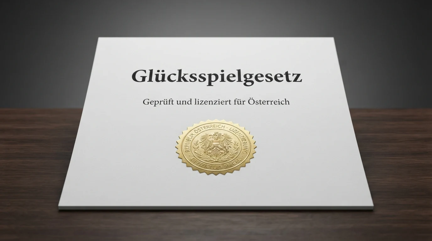 Ein offiziell wirkendes Dokument mit dem Schriftzug „Glücksspielgesetz“ und dem Bundesadler der Republik Österreich, daneben das Logo von win2day