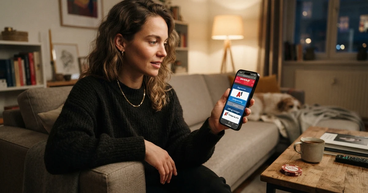 Ein Smartphone mit geöffneter Casino-Website, auf dem Display die Auswahl der Zahlungsmethode „Handyrechnung“ zu sehen ist, daneben eine Mobilfunkrechnung mit markiertem Einzahlungsbetrag.