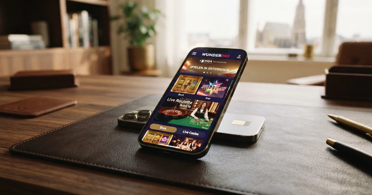Startseite eines Online-Casinos mit MGA-Lizenz auf einem Smartphone-Bildschirm