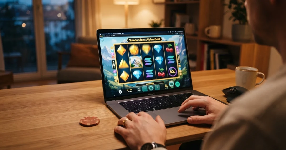 Eine Übersichtstabelle mit Logos und Bewertungen von Solana-Casinos auf einem Computerbildschirm
